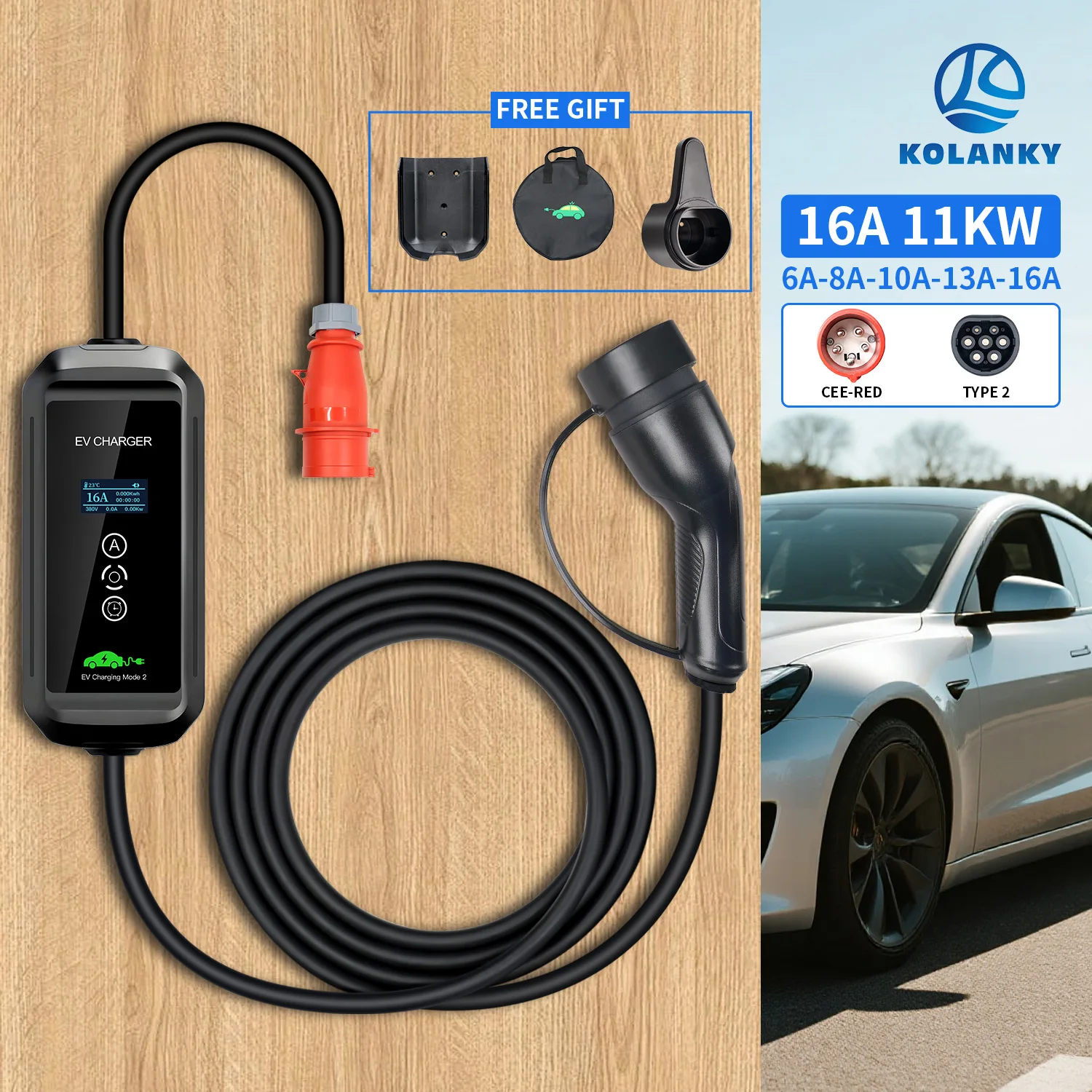 11KW 16A Ev Portabl…