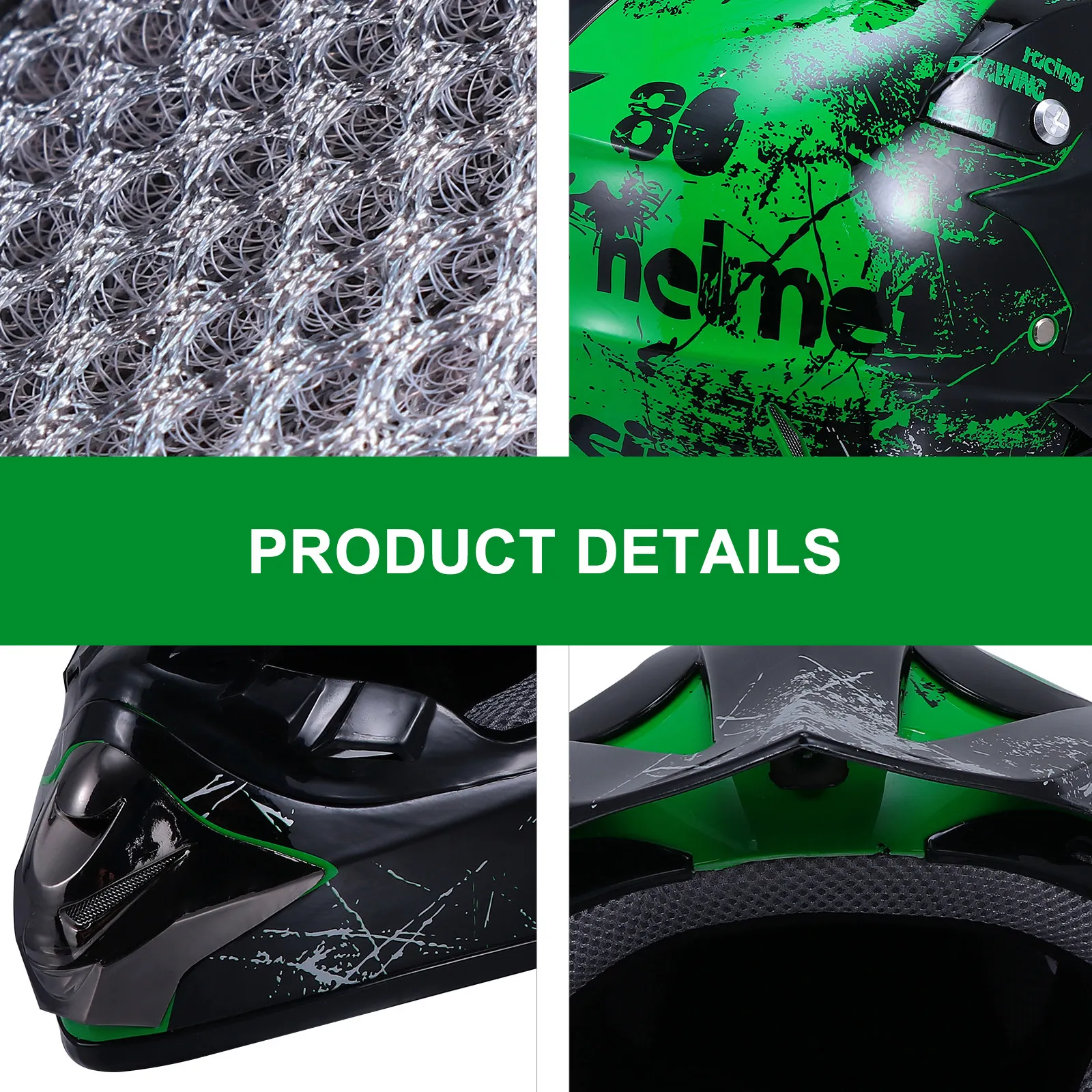 

1 шт. Мотоциклетный шлем из высококачественного поликарбоната: прочный, ударопрочный, легкий, с хорошей вентиляцией, стильный, для защиты головы при езде на велосипеде