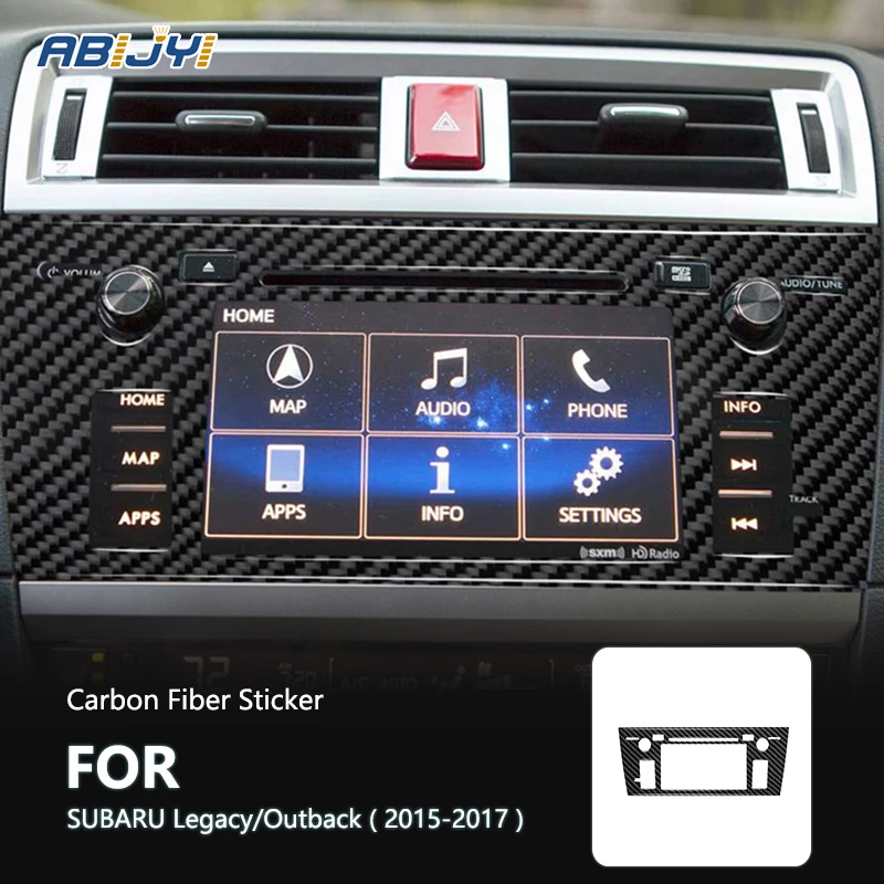 

Center Screen Bezel Carbon Fiber Stickers Decorative For Subaru Legacy Outback 2015 2016 2017 Car Interior Accessories