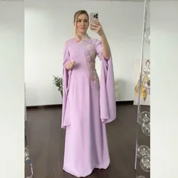 Prom Jersey Beading Applique Draped Ruffles Beach A-line High Collar Bespoke Occasion Gown Long es