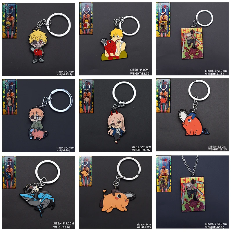 Cosplay Anime Chainsaw Man Metal Keychain Cartoon Chainsaw Pendant Devil Pochita Key Chain for Women Men Car Keyring Jewelry