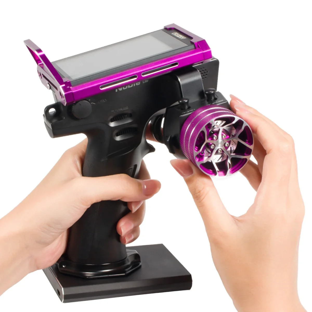Aluminum Alloy Transmitter Protector Carrying Handle Steering Wheel for Flysky Noble Lite / NB4 / PRO Controller Screen Frame
