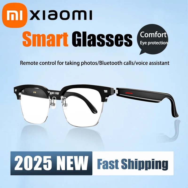 

Умные очки Xiaomi, Bluetooth, аудиовызов, AI, голосовое шумоподавление, музыкальные очки, водонепроницаемые динамики, микрофоны, очки для звонков, 2025 НОВИНКА