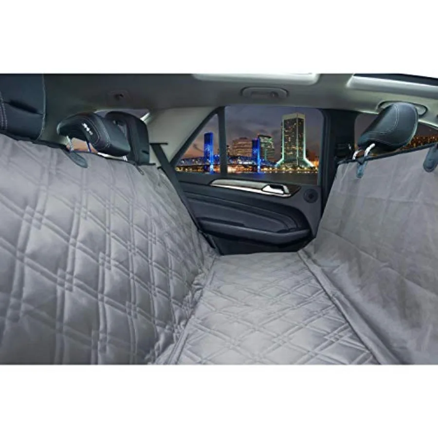 

Bulldogology Dog Car Seat Cover Waterproof Heavy Duty Bench Dog Hammock Backseat Protector from Hair, Muddy Paws, Scratches - P