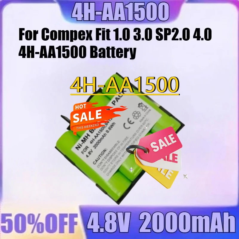 

For Compex Fit 1.0 3.0 SP2.0 4.0 4H-AA1500 Battery 2500mAh NEW 4H-AA1500 4.8V 1500mAh High Quality Battery