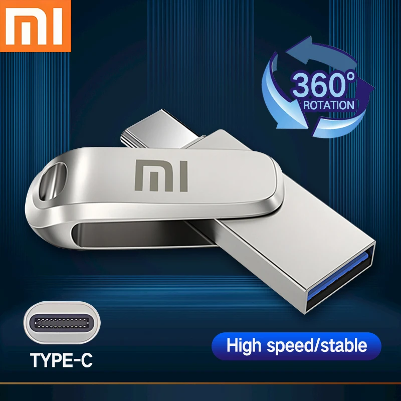 Xiaomi-USB 3.1 Original U Drive, Interface Tipo C, Telefone celular, Computador, Transmissão mútua, 2 em 1, 512GB, 1TB