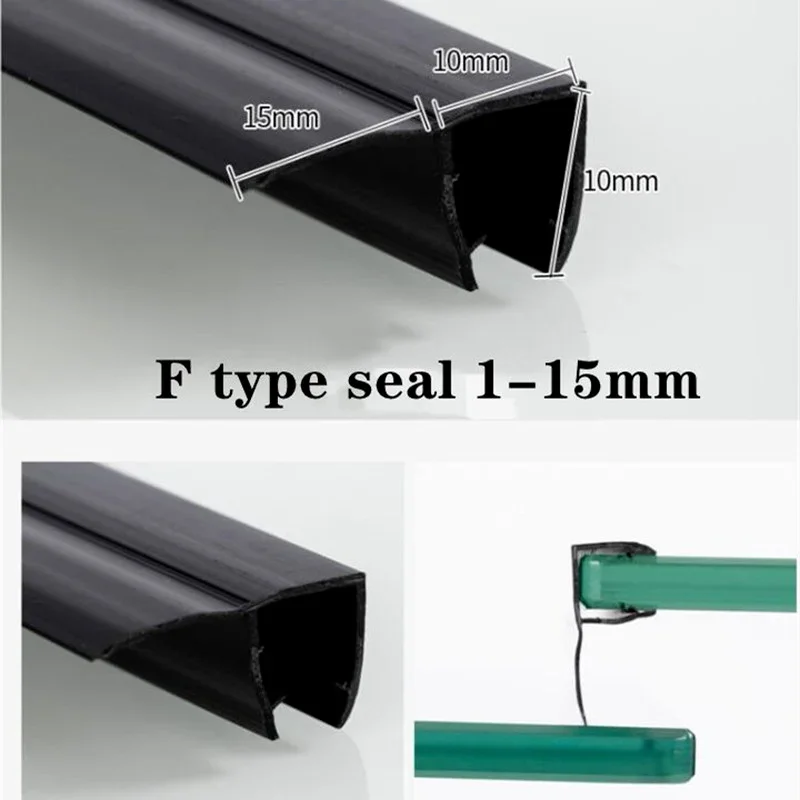 Waterproof Seal Strip 6 to 12mm Gap Bath Shower Screen Door sealer Window Door Weatherstrip Sealing Strips Household Accessories