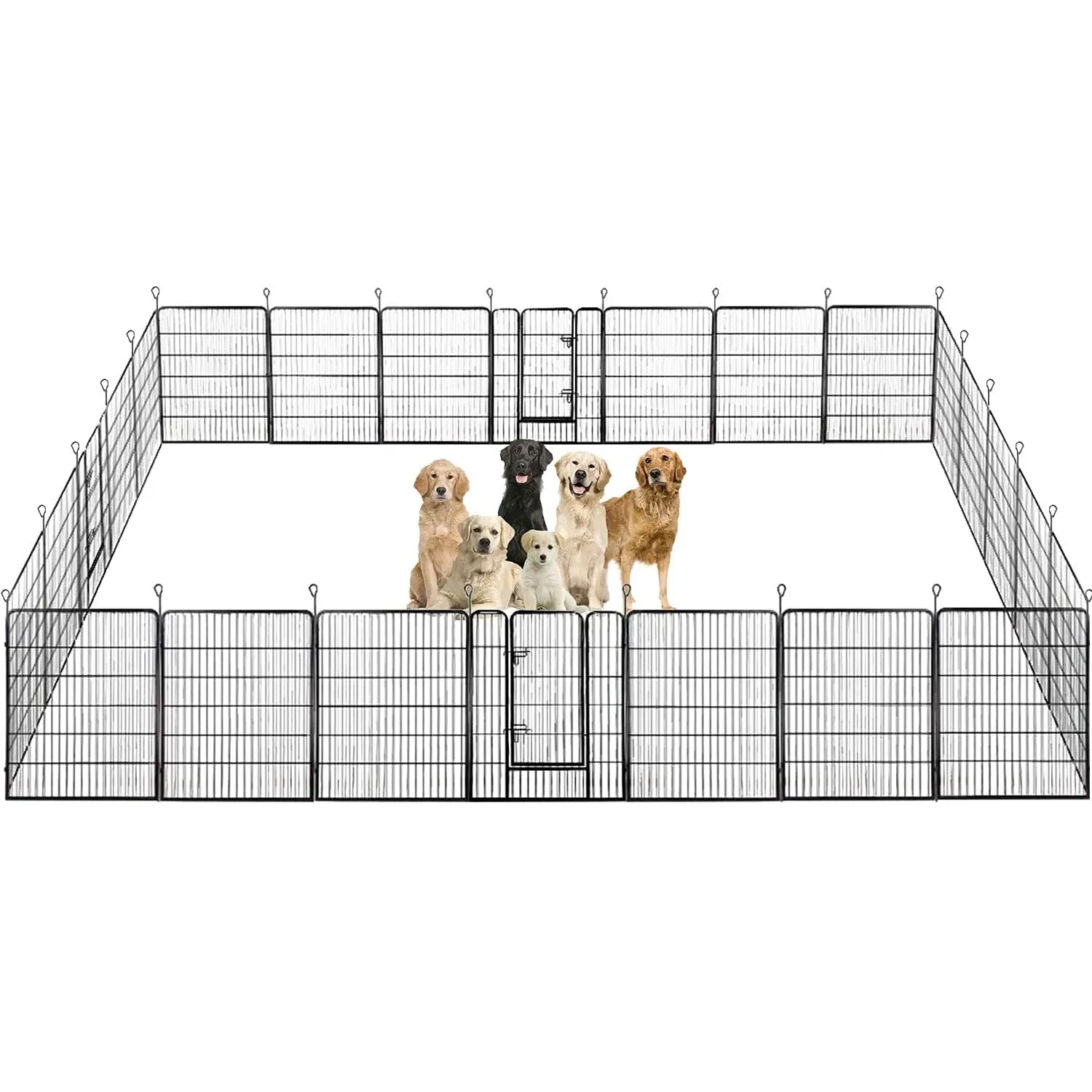 

Indoor 40 inch 24 panel metal dog pen, pet dog fence, outdoor sports pen with door, for RV camping site, black