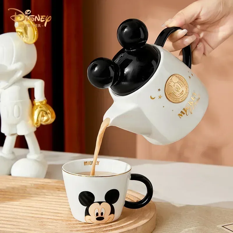 New Fashion Trend Ceramic Cup Disney High Temperature Teapot Decor Set Light Luxury Ceramic Drinking Pot Mickey Tea Set Gift Gir