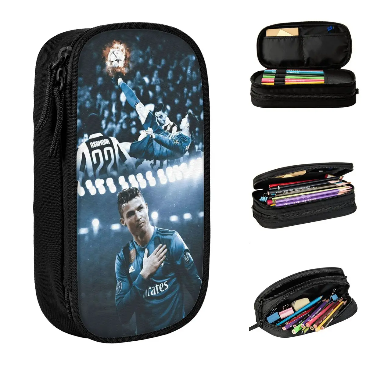 

Cute Football Soccer Cristianos Pencil Cases Cr7 Pencil Box Pen for Student Large Storage Bag Students School Stationery