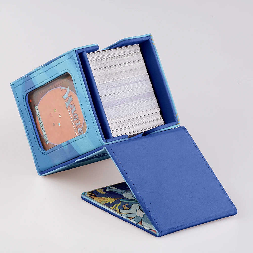 Deck Box 100+ Mystic Ocean-thema Kaartopslag Magnetische gesp Zachte fluwelen voering Duurzaam PU Voor TCG PTCG Game Player Favorieten