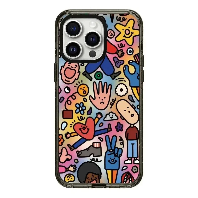 

Cartoon Graffiti 2.0 Acrylic Black Border Phone Case Cover for IPhone 11 12 13 14 15 Pro Max Case