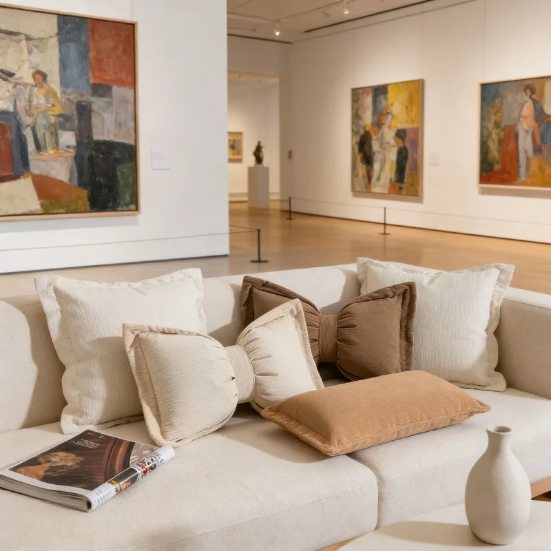 

Ins Style Corduroy Bow Pillow Cover Minimalism Princess Design Pressed Edge Throw Cushion for Sofa Bed Seat Home Decor Gift