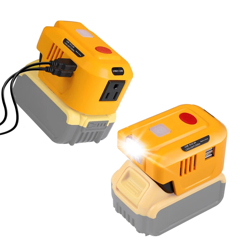 150W Portable Power For Dewalt 20V/18V Lithium Battery DC 20V/18V to AC 110~120V Power Station Inverter Supply Charger Adapter