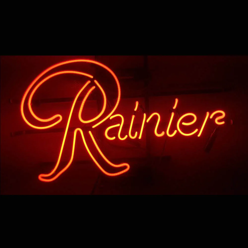 Rainier Beer Neon Bar Sign Custom Handmade Real Glass Tube Store Firms Party Advertise Room Decoration Display Neon Lamp 17