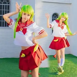 

Anime Welcome to Demon School Iruma-kun Valac Clara Cosplay Costume Custom Women Sailor Suits Devil Tail Top Skirt Stockings