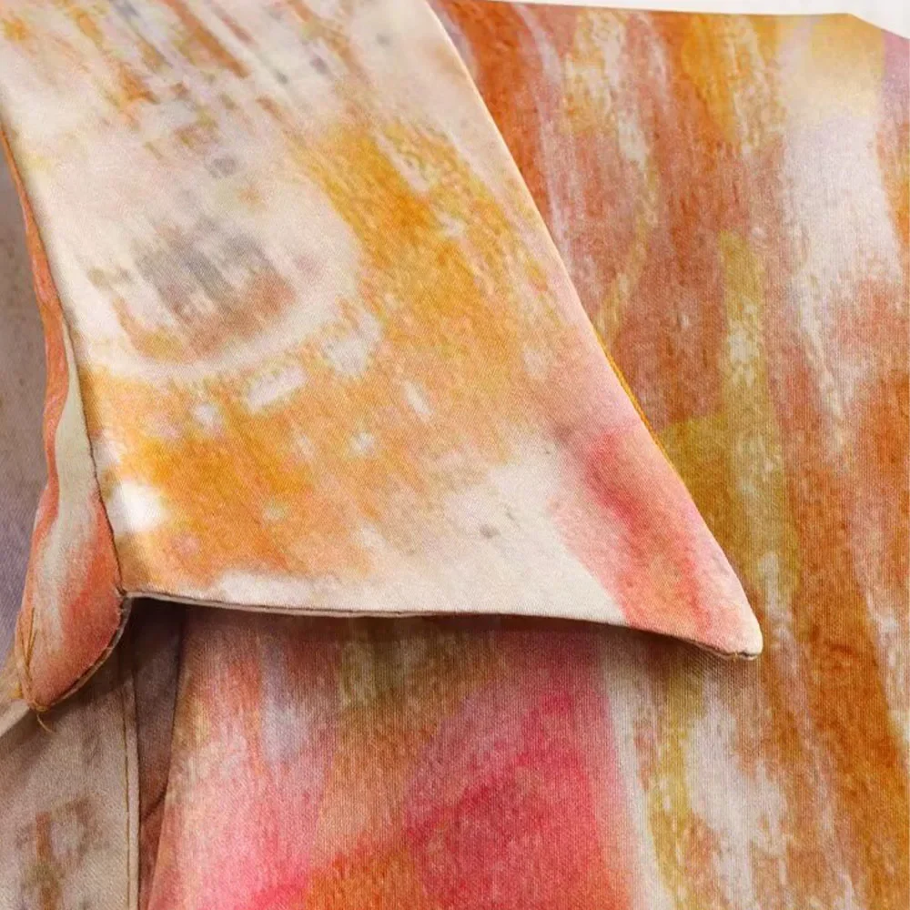 PRINTKAOIR 2024 ฤดูใบไม้ผลิ/ฤดูร้อนใหม่ Layered TONE พิมพ์ผ้าไหมซาตินชุดชายทะเลกลางแจ้งสไตล์วันหยุด,สบายๆ