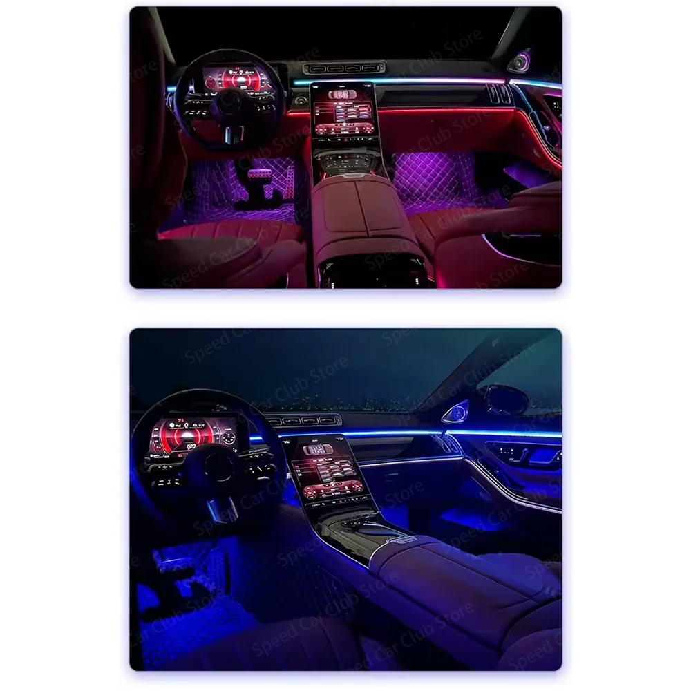 64 Colors New LED Ambient Light For Mercedes Benz 2021+ W223 S-Class S450L S480 S500L Car Speaker Roof Reading Light