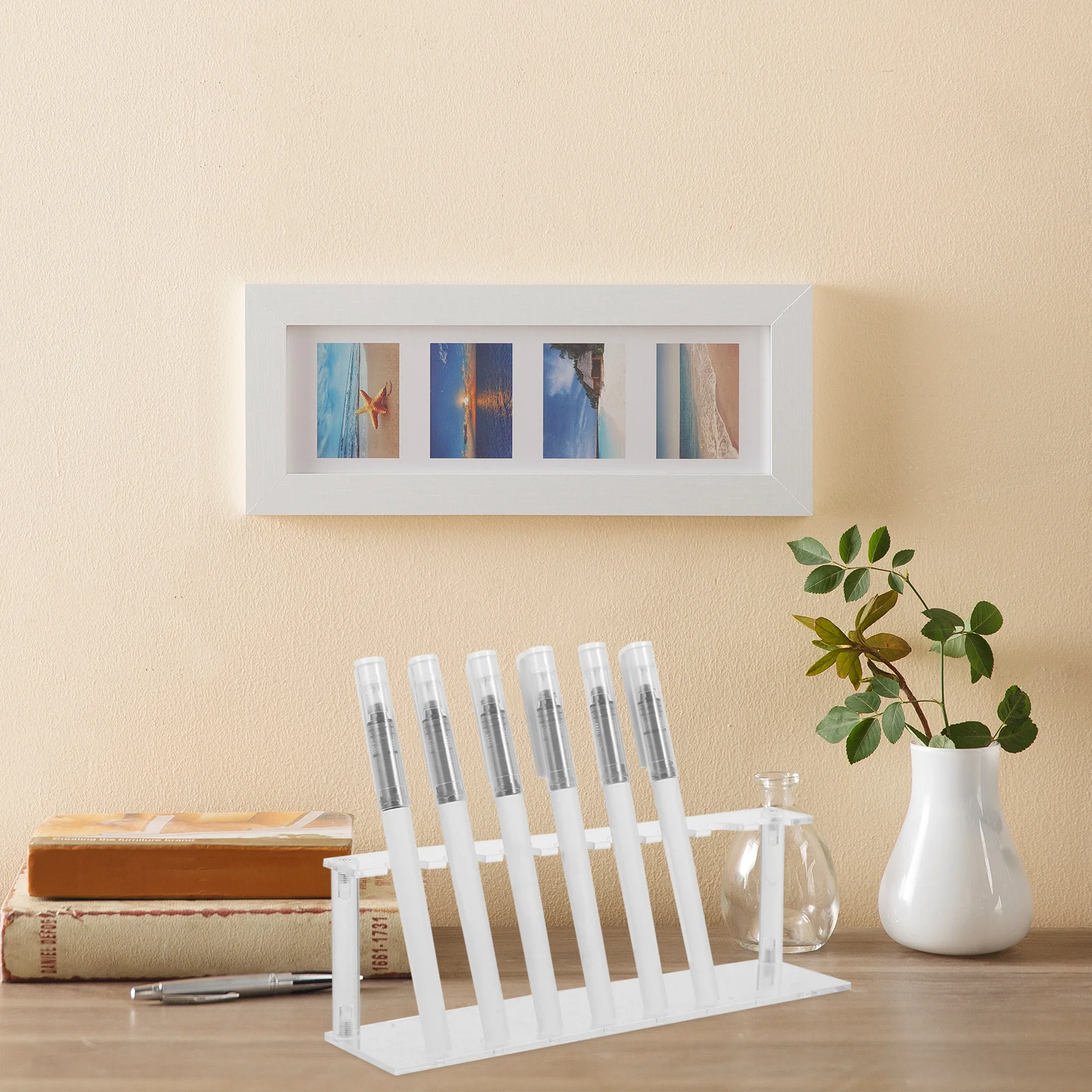 

1 Set Acrylic Pen Holder Display Stand Organizer Rack For Ball Pens Markers Pencils Makeup Brushes Desktop Storage Office Home