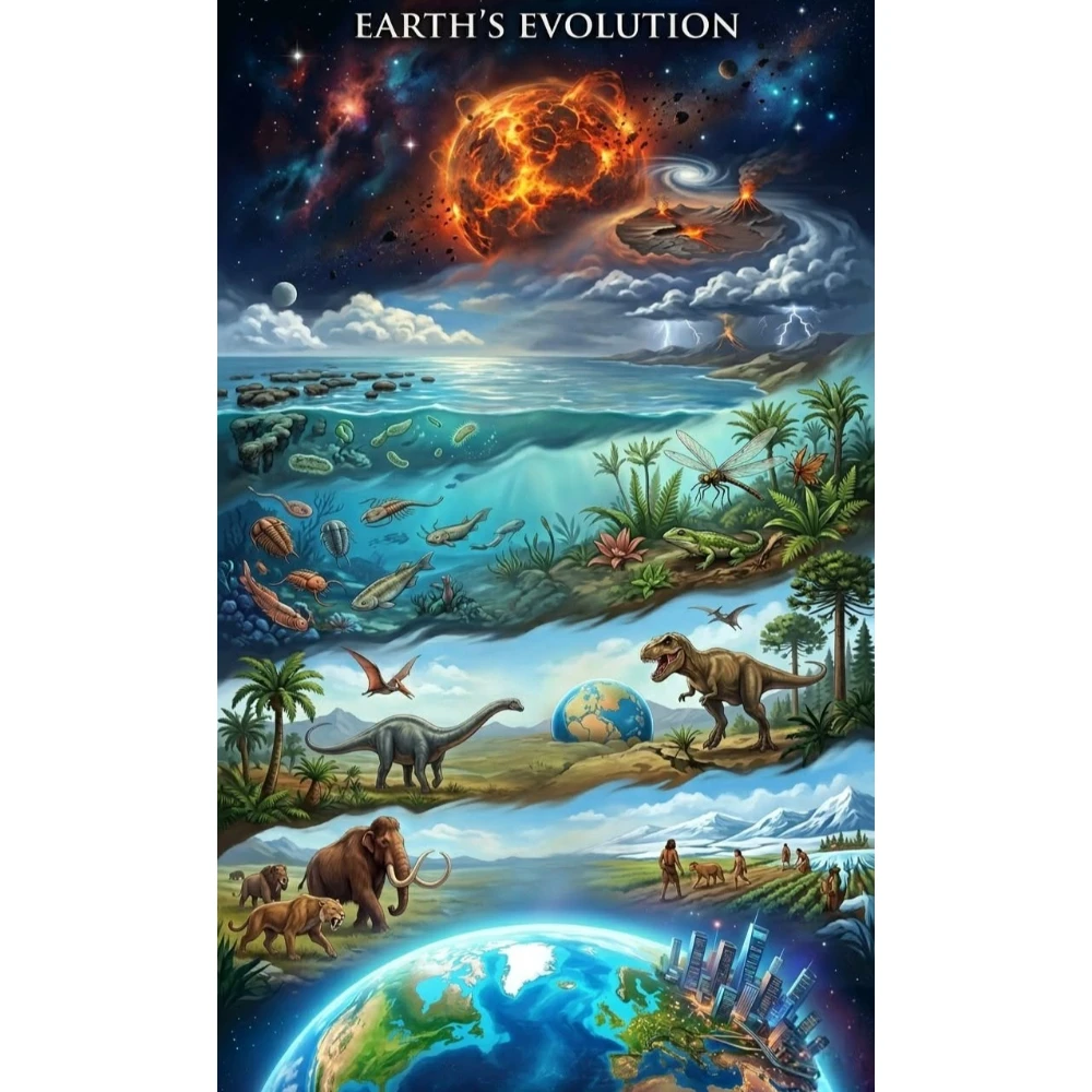 

Evolution of the Earth 500/1000/1200/2000 PCS Jigsaw Puzzles Scenery Family Activity Games for Gameroom Bedroom Home Decor Gift