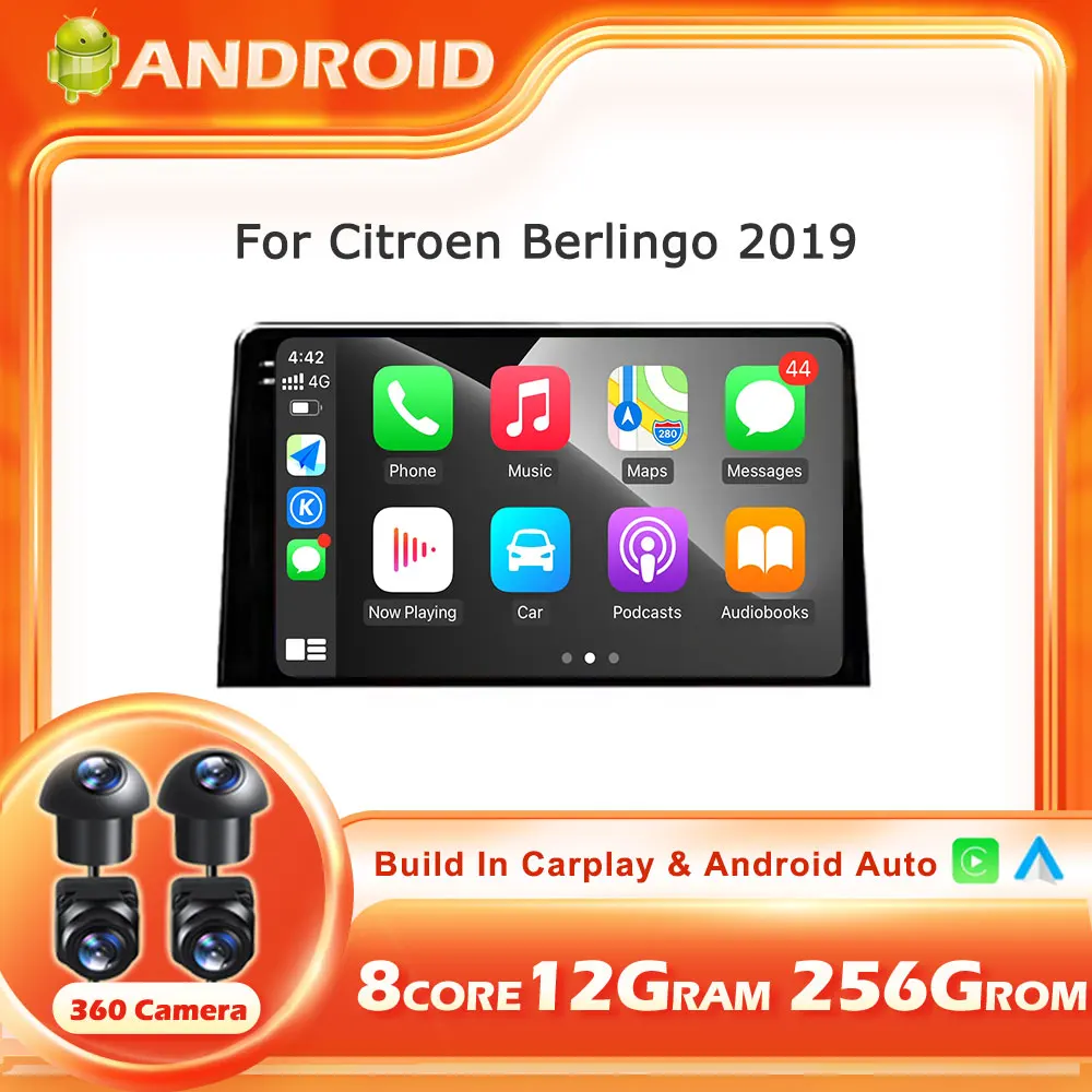 Android 14 For Citroen Berlingo 2019 Peugeot Partner Rifter 2020 for Opel Combo Car Radio Multimedia Player Navigation GPS Tools