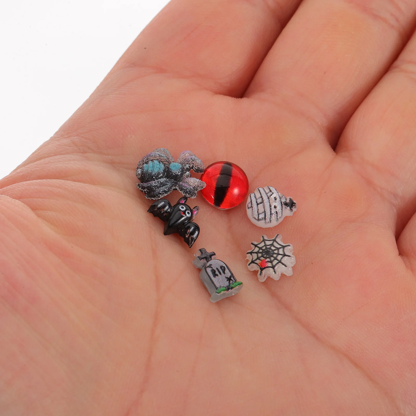 

Halloween Nail Jewelry Box Mini Charms Spiders Bats DIY Manicure Supplies Party Wear Stable Material Spider Nail Art