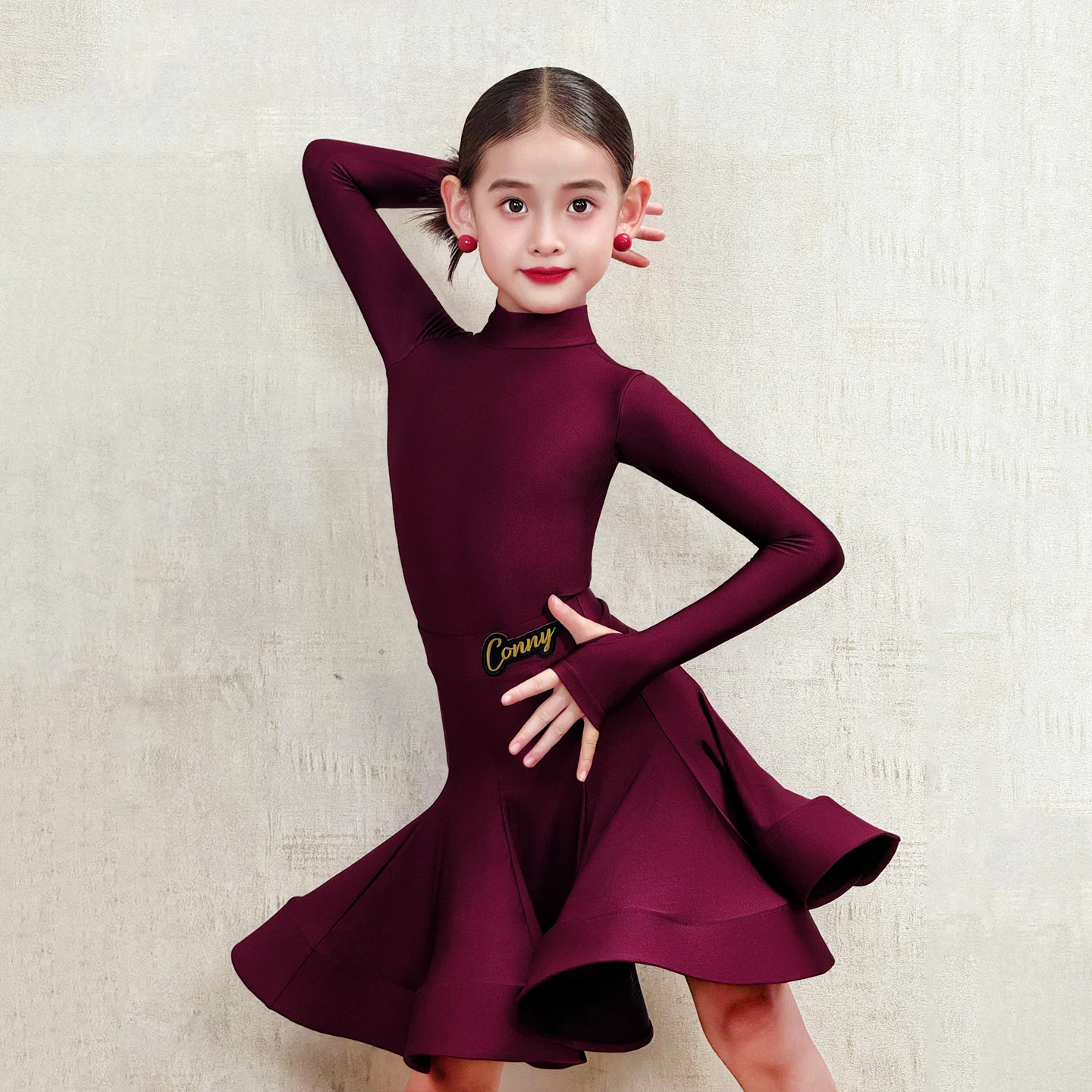 Vêtements de danse latine pour filles, vêtements de compétition, vêtements de Performance professionnelle, tenue de danse latine pour enfants, jupe body 2320