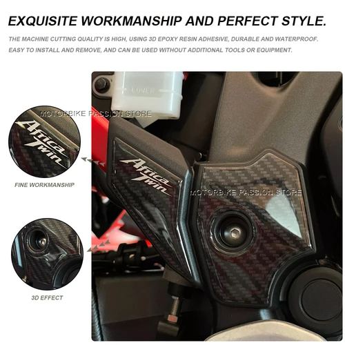 Imagen 2 del producto Para Honda Africa Twin 1100 CRF, accesorios, pegatina de protección para motocicleta, taburete lateral, pegatina de resina epoxi de gel 3D 2022-2023