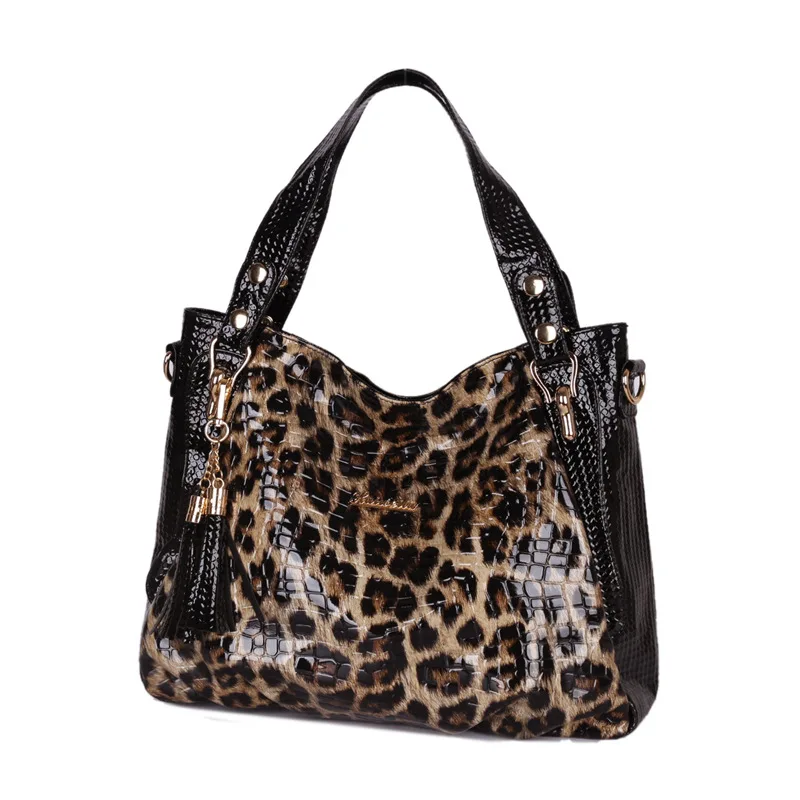 2021 New Fashion Leopard Women Handbag European Design TasselLeather Ladies Shoulder Bags Female Girl Brand Luxury Crossbody Bag