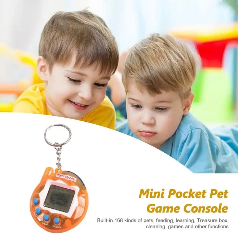 Gaming Device Electronic Pets Toys 90S Nostalgic 49 Pets in One Virtual Cyber Pet Toy Funny Tamagochi Game Console Keyring Gift