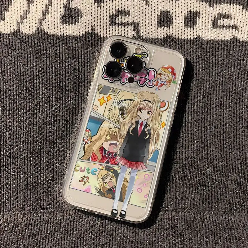 Cartoon Blond Hair Young Girl Phone Case For iPhone 16 15 14 13 12 11 Pro Max XR XS MAX 7 8 Plus MINI Y2K Anti Fall Back Cover