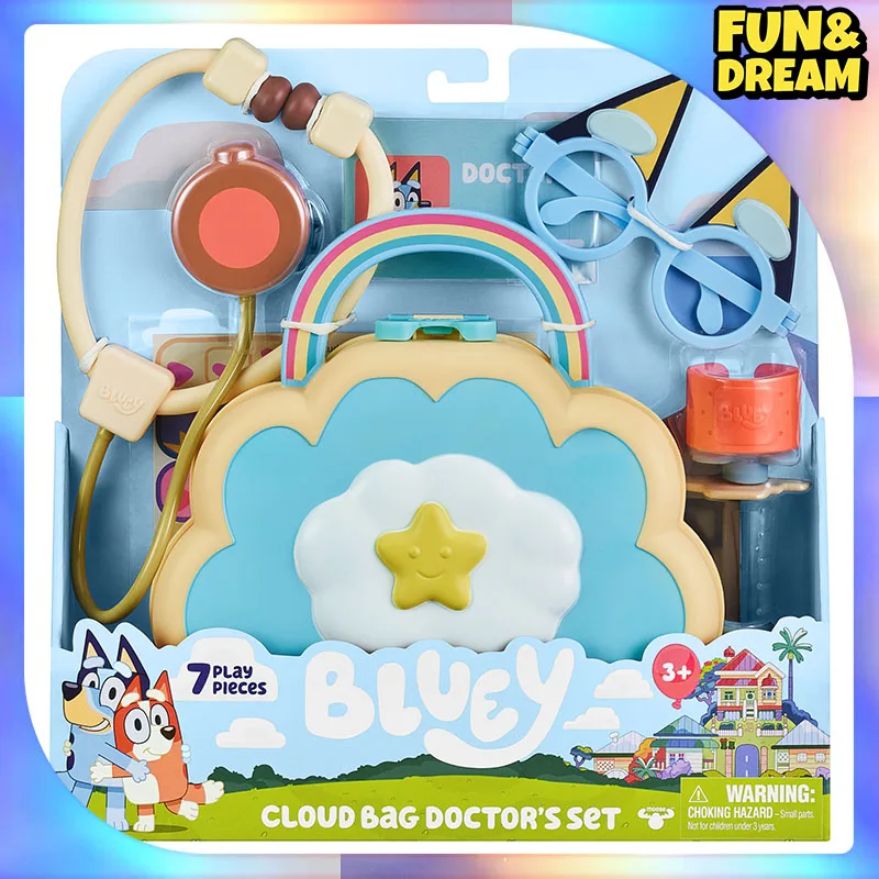 Bluey-Figurines d'anime à collectionner, sac nuage, docteur, personnage classique, décoration de bureau, cadeau d'anniversaire pour enfant