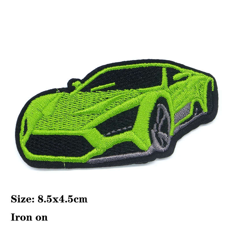 Cartoon Decorative Patch Lamborghini Blue Red Cars icon Embroidered Applique Patches For DIY Iron on badges on a backpack