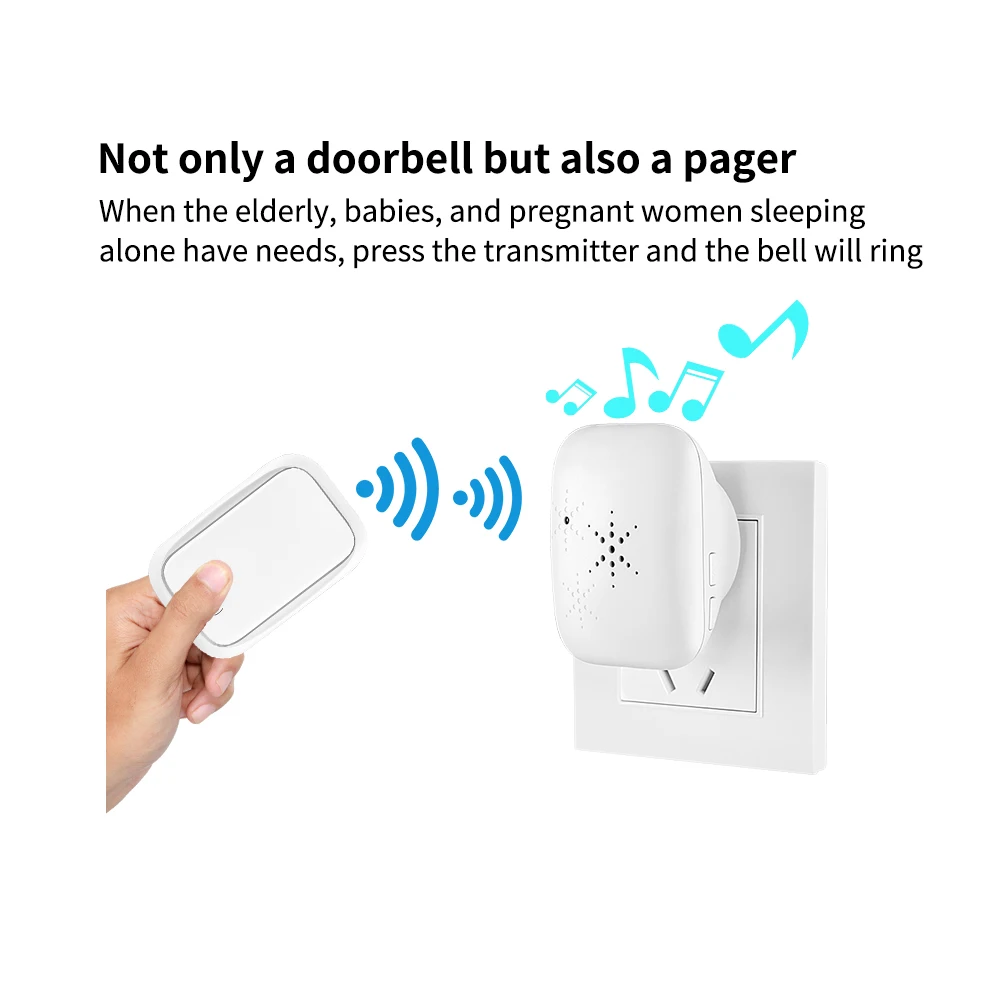 Wireless Doorbell Outdoor Self-powered Waterproof Chimes Set 38 Welcome Songs Ultra long distance control Ring Bell Door Bell