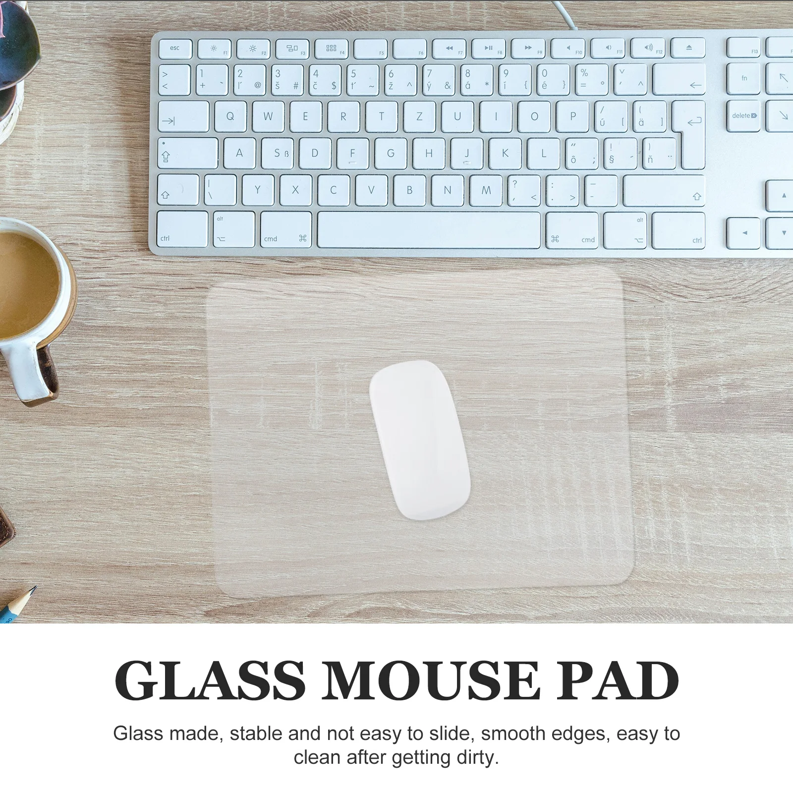 

Clear Glass Mousepad Large Desk Pad Smooth Surface Easy Clean Gaming Mouse Pad Computer Gaming Desktop Piece