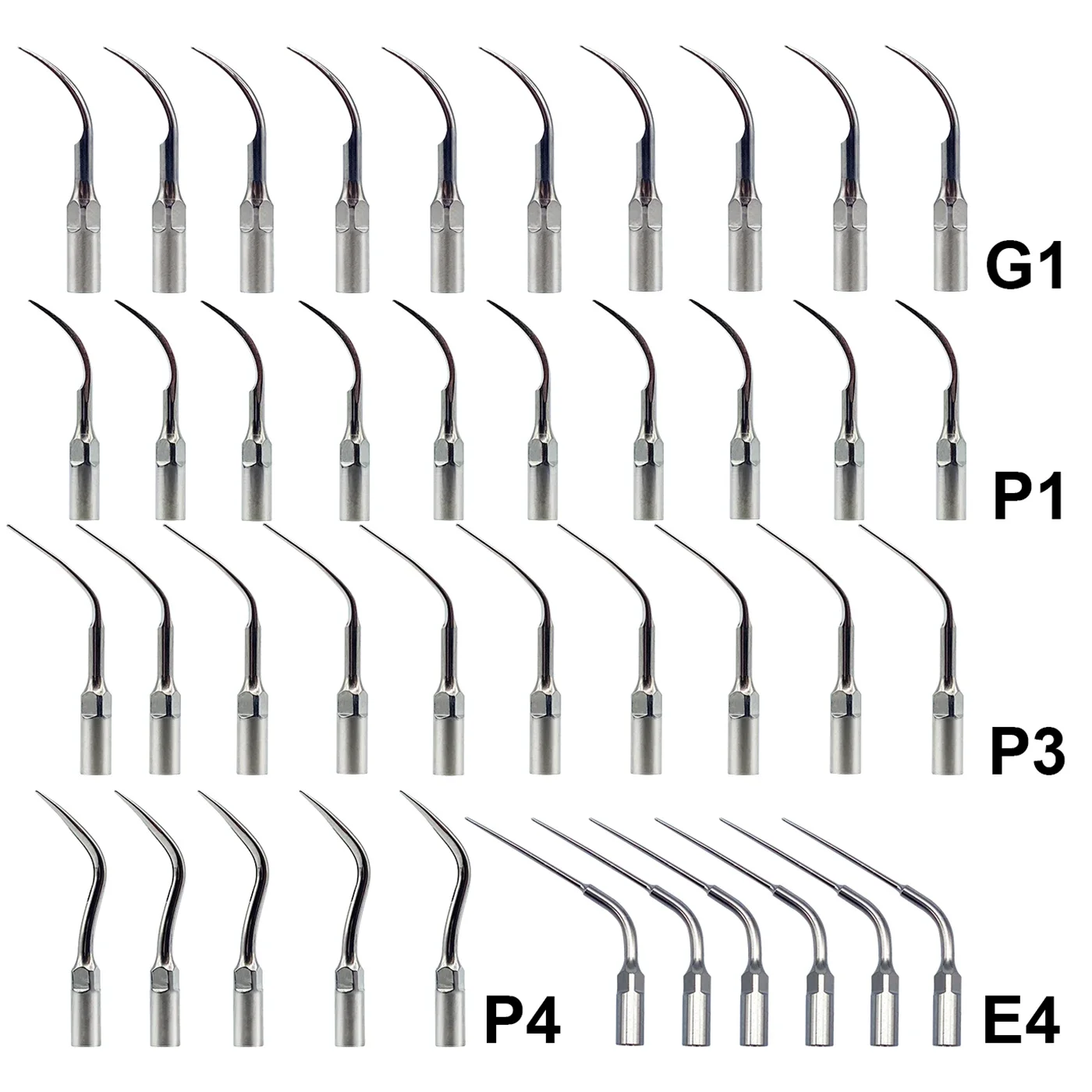 10Pcs/Pack G1 E4 P1 P3 P4 Dental Ultrasonic Scaler Tips Dental Endodontic Endo Tip Teeth Whitening Tools