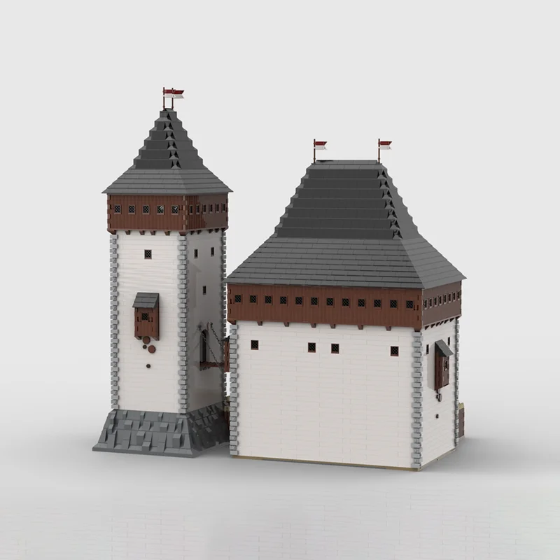 Castelo medieval modelo moc tijolos de construção ruinas modulares de um pequeno castelo tecnologia blocos natal diy brinquedo construção presentes