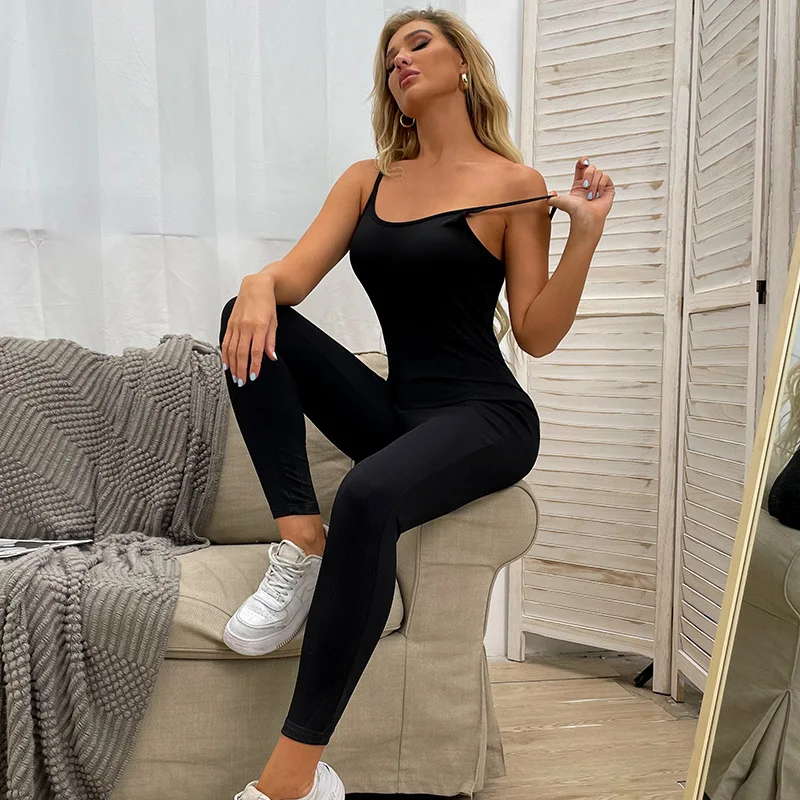 Summer Clothing Women Full Length Jumpsuits Pants Black Slim Sexy Female Tight Pants Jumpsuit Bodysuits 2022 New