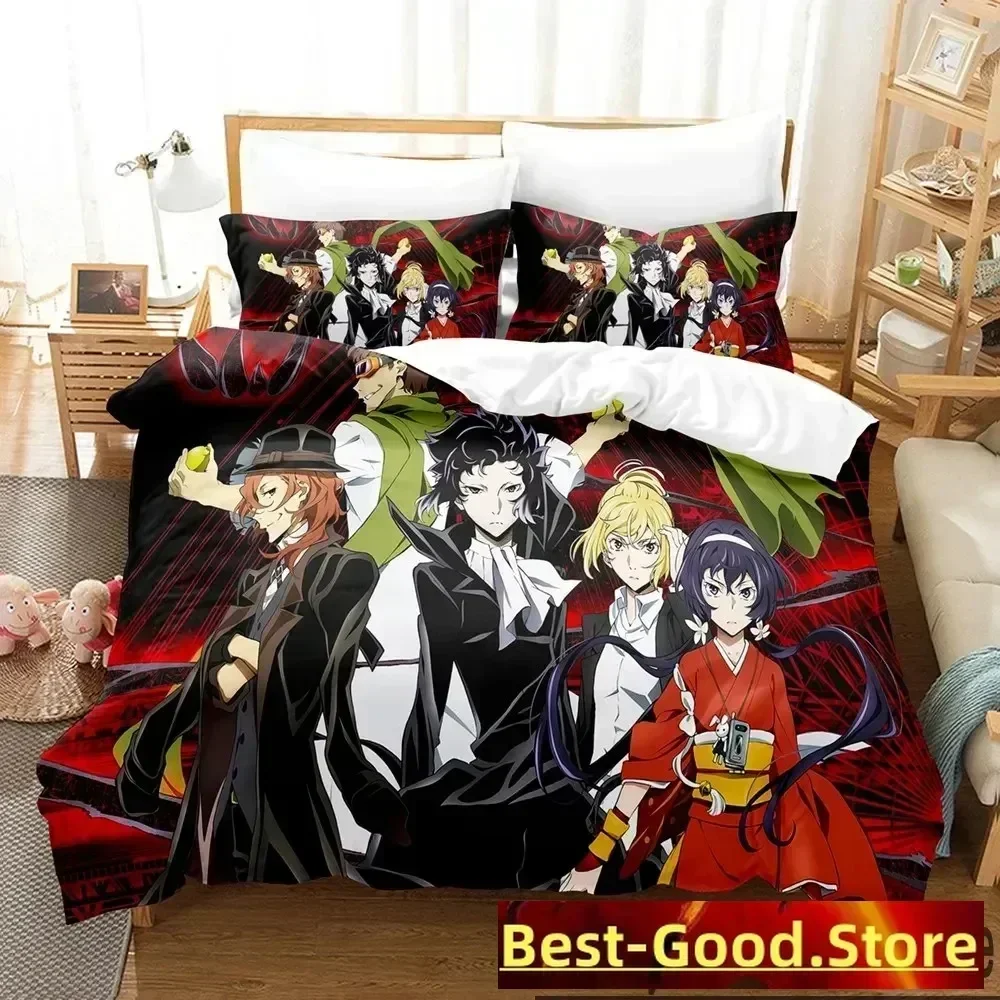 

Anime Bungo Stray Dogs Bedding Set Duvet Cover Sheet Printed Bed Set Pillowcase Bed Full Queen King Size Comforter Bedroom