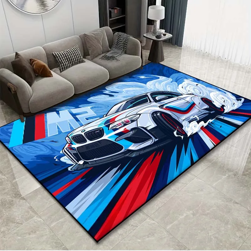 15 Size Cool Racing Car Pattern Artwork Carpet Bedroom Living Room Carpet Kitchen Floor Mat Home Decor Non-Slip Floor Mat Carpet