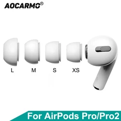Aocarmo 2 pezzi per Apple AirPods Pro Pro2 auricolare filtro antipolvere Mesh auricolari in gomma siliconica tappi per auricolari parte di ricambio