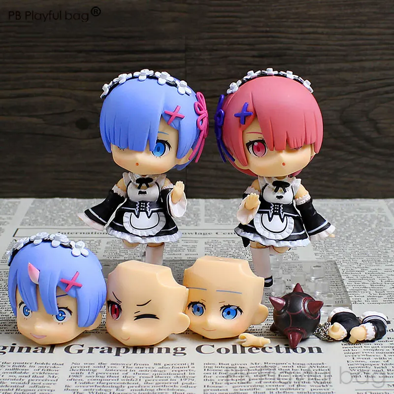 Re Life in a different world from zero Action-figure 10cm Q version Rem Ram wave PVC model figures toy collection gift AD05