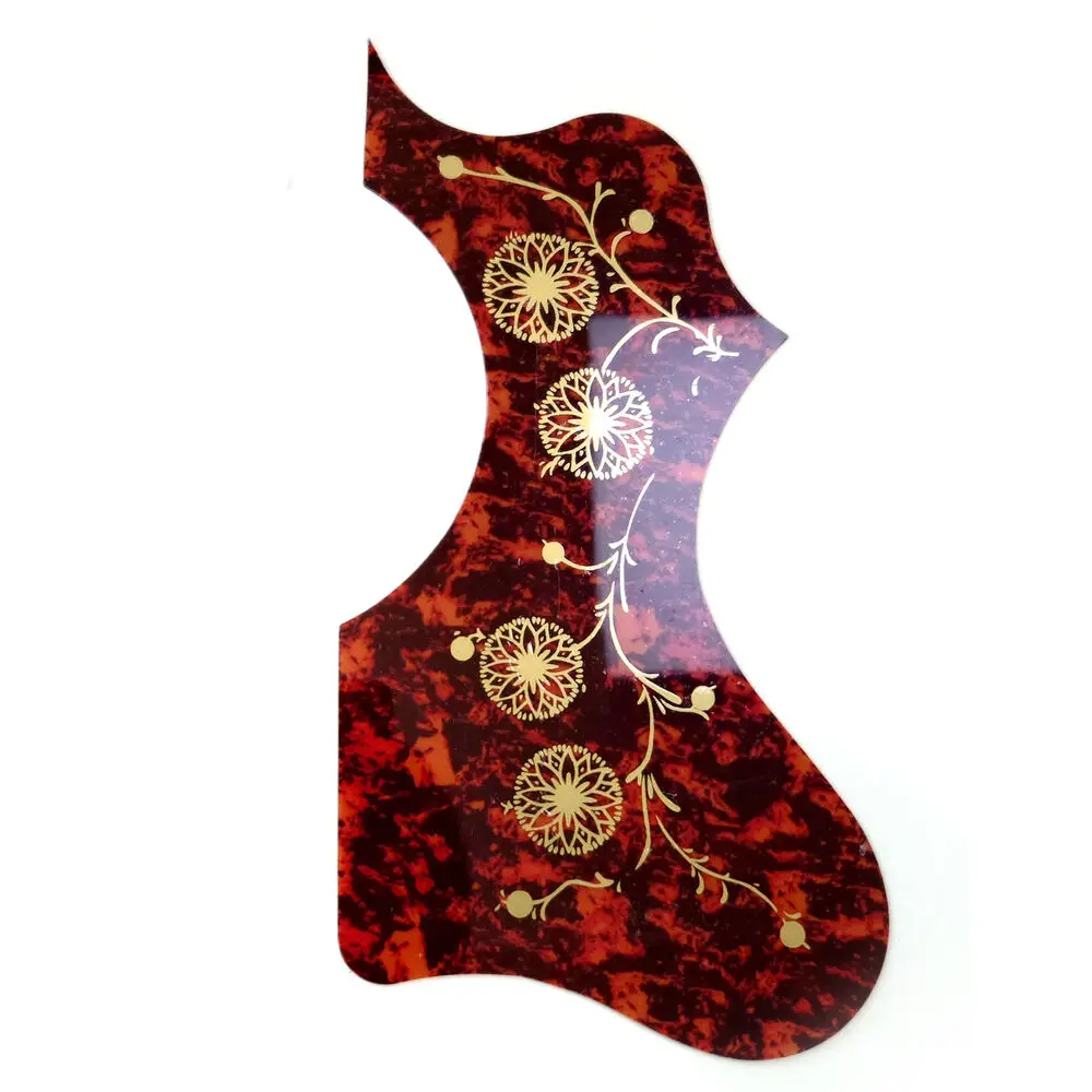 Acoustic Guitar Pickguard Self-adhesive Red Tortoise for EJ-200 Acoustic Guitar Accessoires