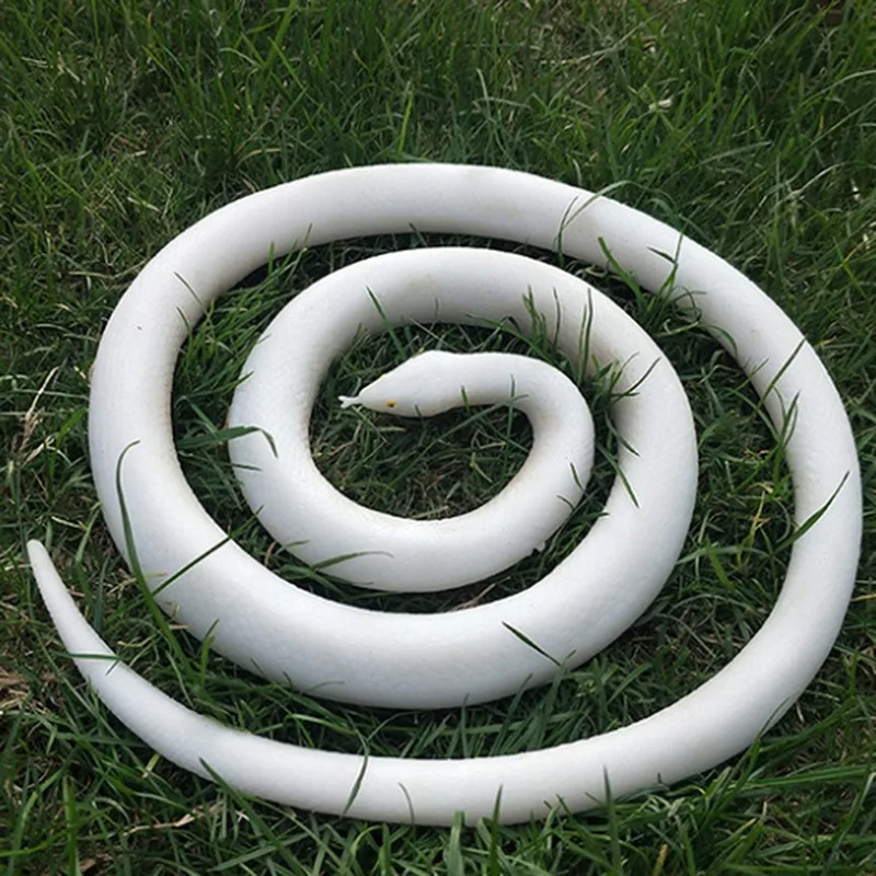 80cm 120cm falso cobra brinquedo simulação cobra realista brincadeira prop cosplay adereços brinquedos complicados para crianças (branco)