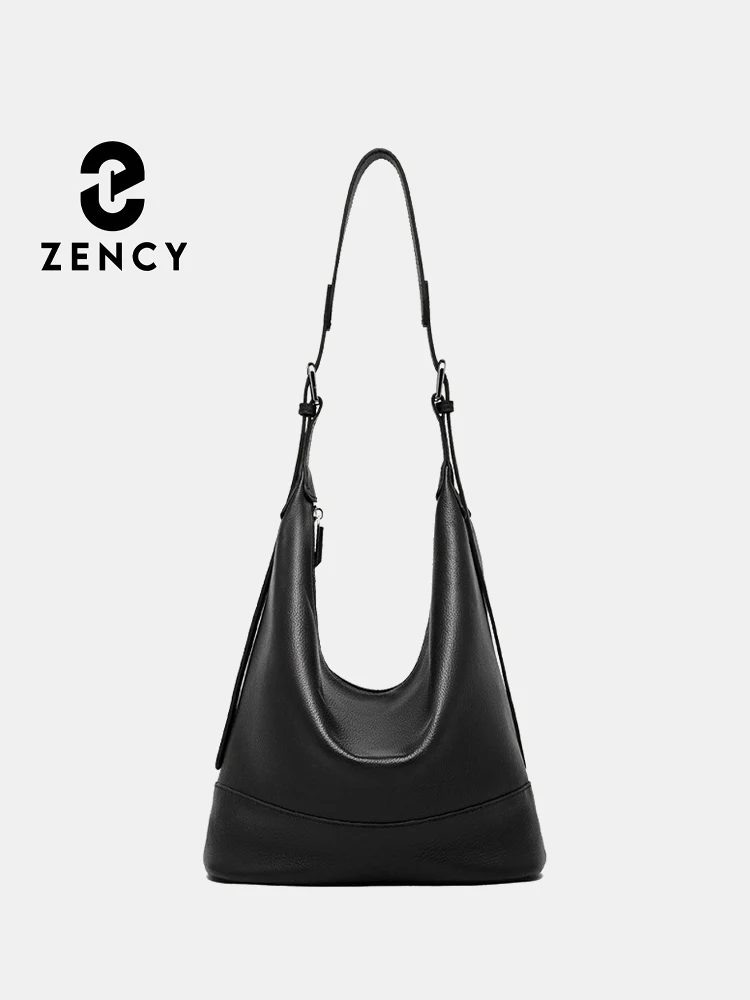 Zency Vintage Designer Handbag 100% Genuine Leather Large Capacity Tote Shoulder Bag for Women Fashion High Quality Hobos Lady