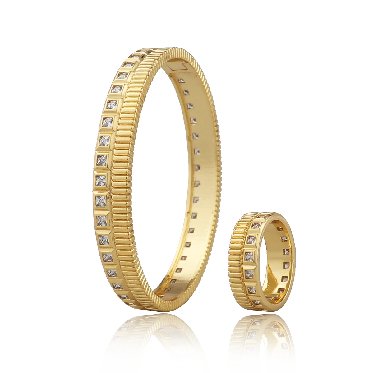 

Модный классический Квадратный бриллиант с кольцом, набор медных покрытых ювелирных изделий, подарок для свадьбы, дня рождения, девушки, B1470