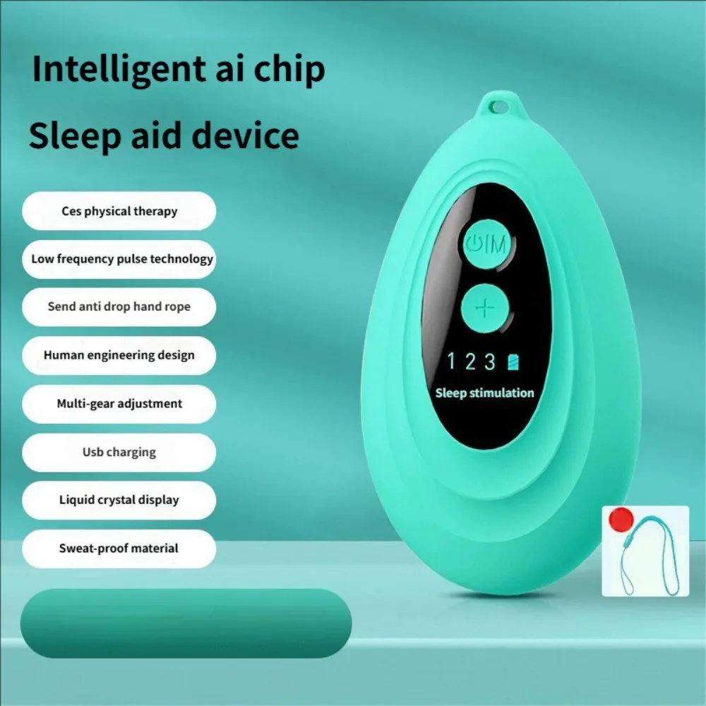 

Intelligent handheld sleep monitor with microcurrent pulses to quickly fall asleep and relieve sleep
