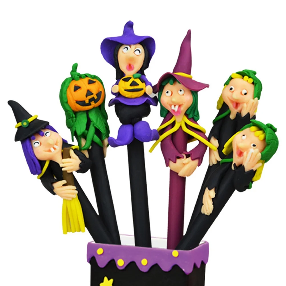 

12 Pcs Roller Pen The Gift Ballpoint Pens Fine Halloween Cartoon Polymer Clay Child