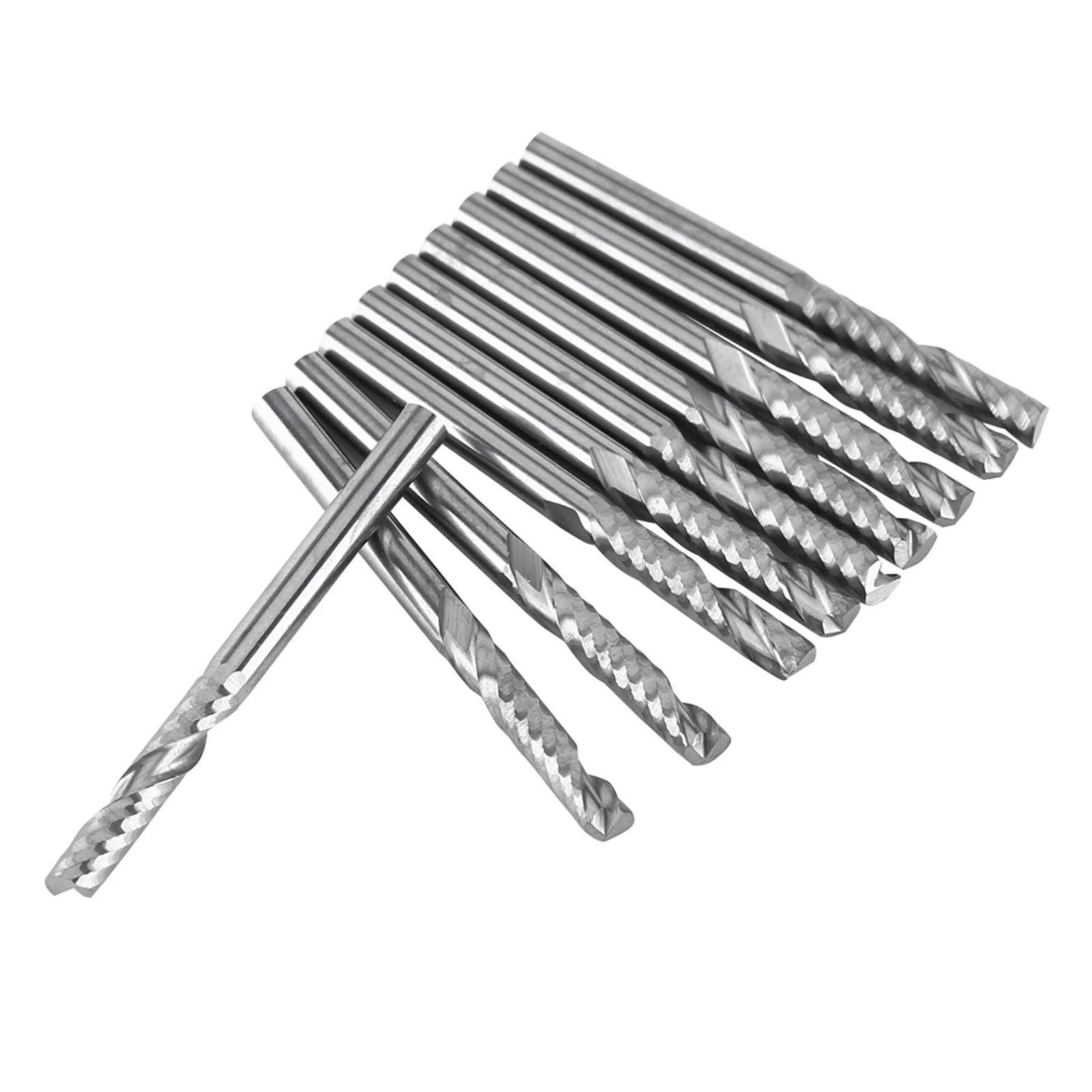 10pcs Tungsten Carbide Spiral End Mills Single Flute Milling Cutter CNC Router Bits 4mm Shank Dia.4mm Cutting Edge Length 22mm