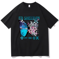 Ed Sheeran Mathematics Tour 2024 Butterfly T-shirt O-Neck Short Sleeve Shirts Fans Gift